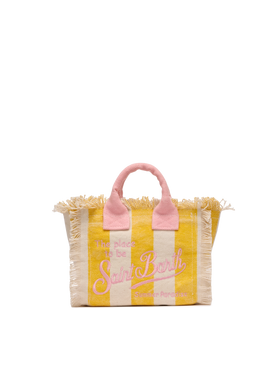 Cotton canvas Mini Vanity bag with striped print - MC2 Saint Barth