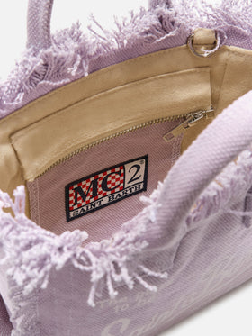 Lilac solid color canvas Vanity mini bag