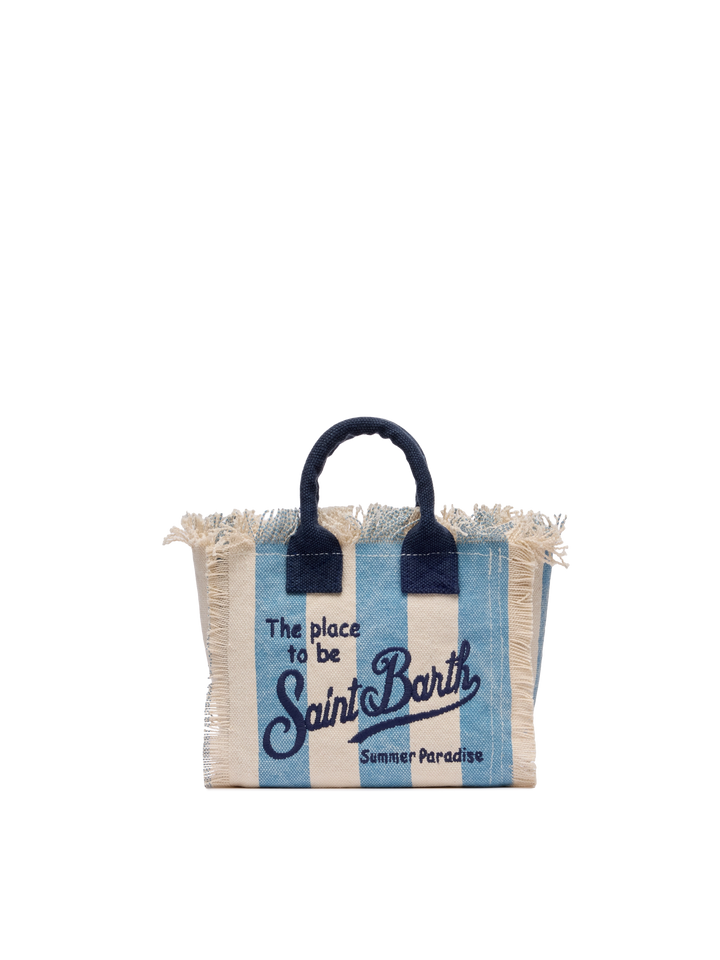 Cotton canvas Mini Vanity bag with striped print - MC2 Saint Barth