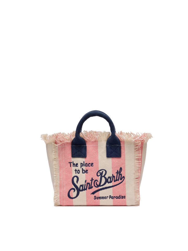 Cotton canvas Mini Vanity bag with striped print - MC2 Saint Barth