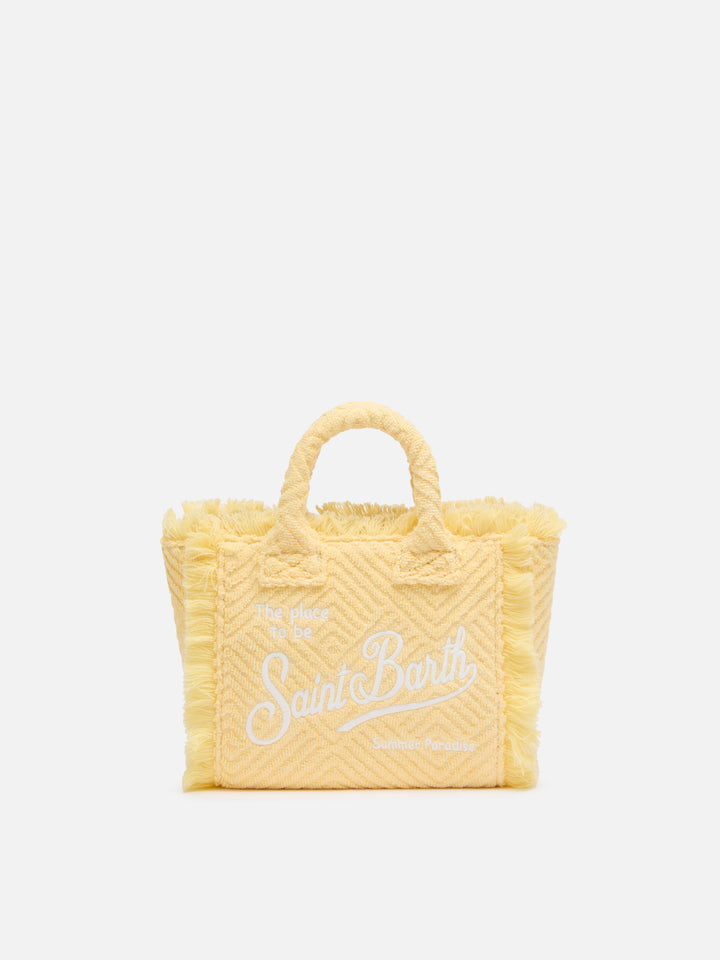 Mini Vanity Sponge Bag con rilievo a righe gialle