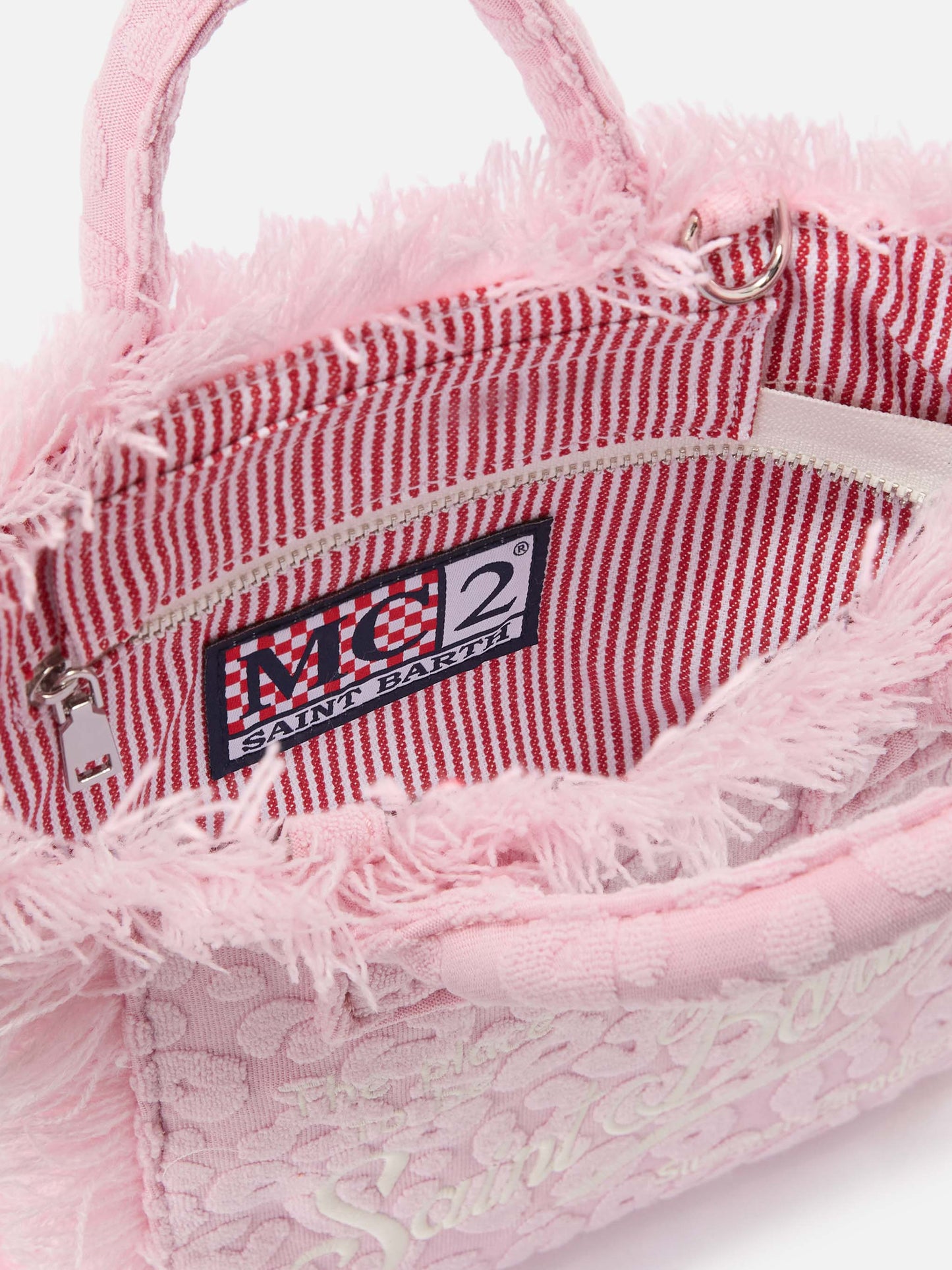 Borsa Vanity mini in tessuto effetto spugna con leopardato in rilievo