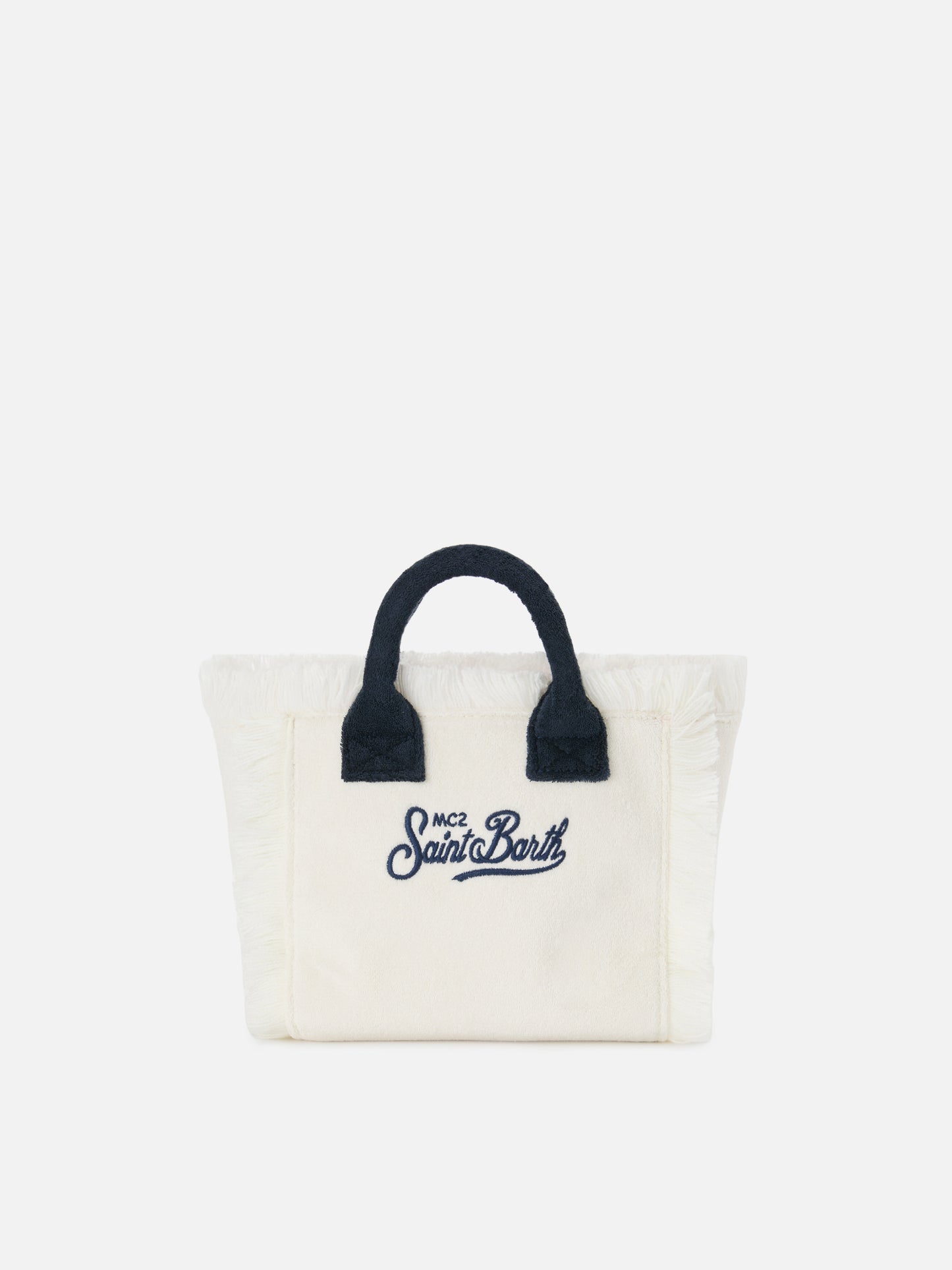 White terry effect Vanity mini bag with embroidered logo