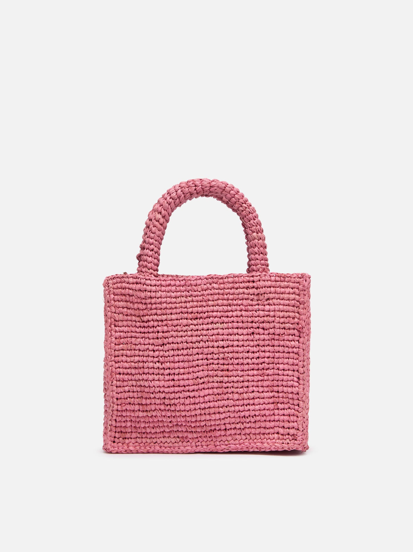 Pink Mini Vanity Raffia bag with Saint Barth embroidery