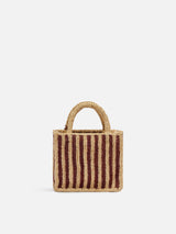 Mini Vanity Raffia bag with striped print