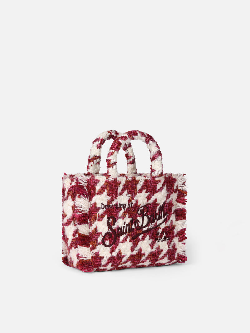 Mini Vanity wooly handbag with maxi pied de poule pattern