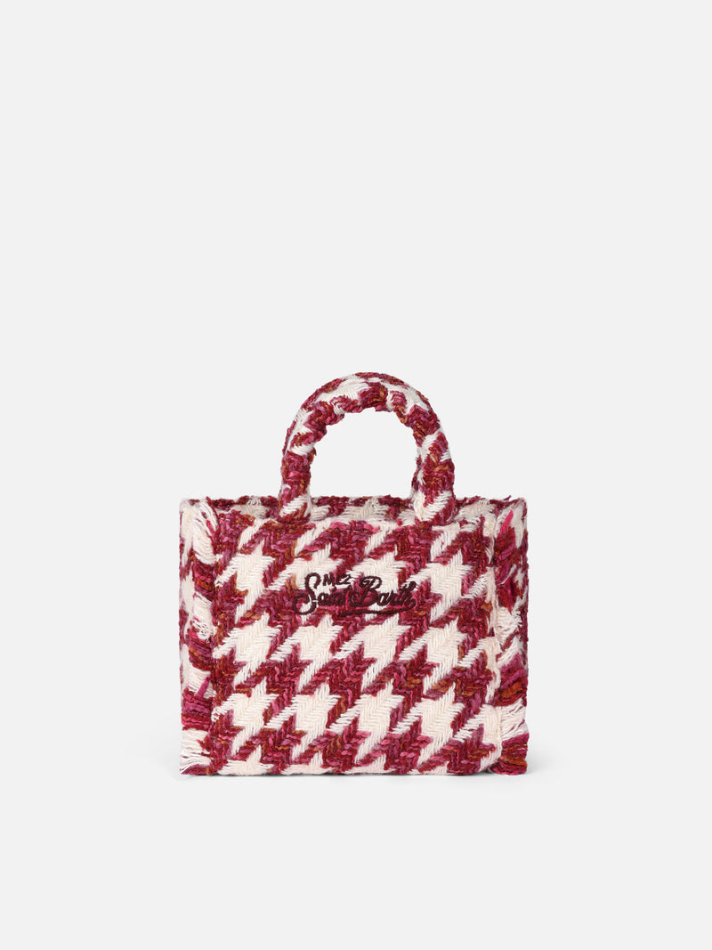 Mini Vanity wooly handbag with maxi pied de poule pattern