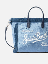 Mini Vanity hellblaue Chenille-Handtasche