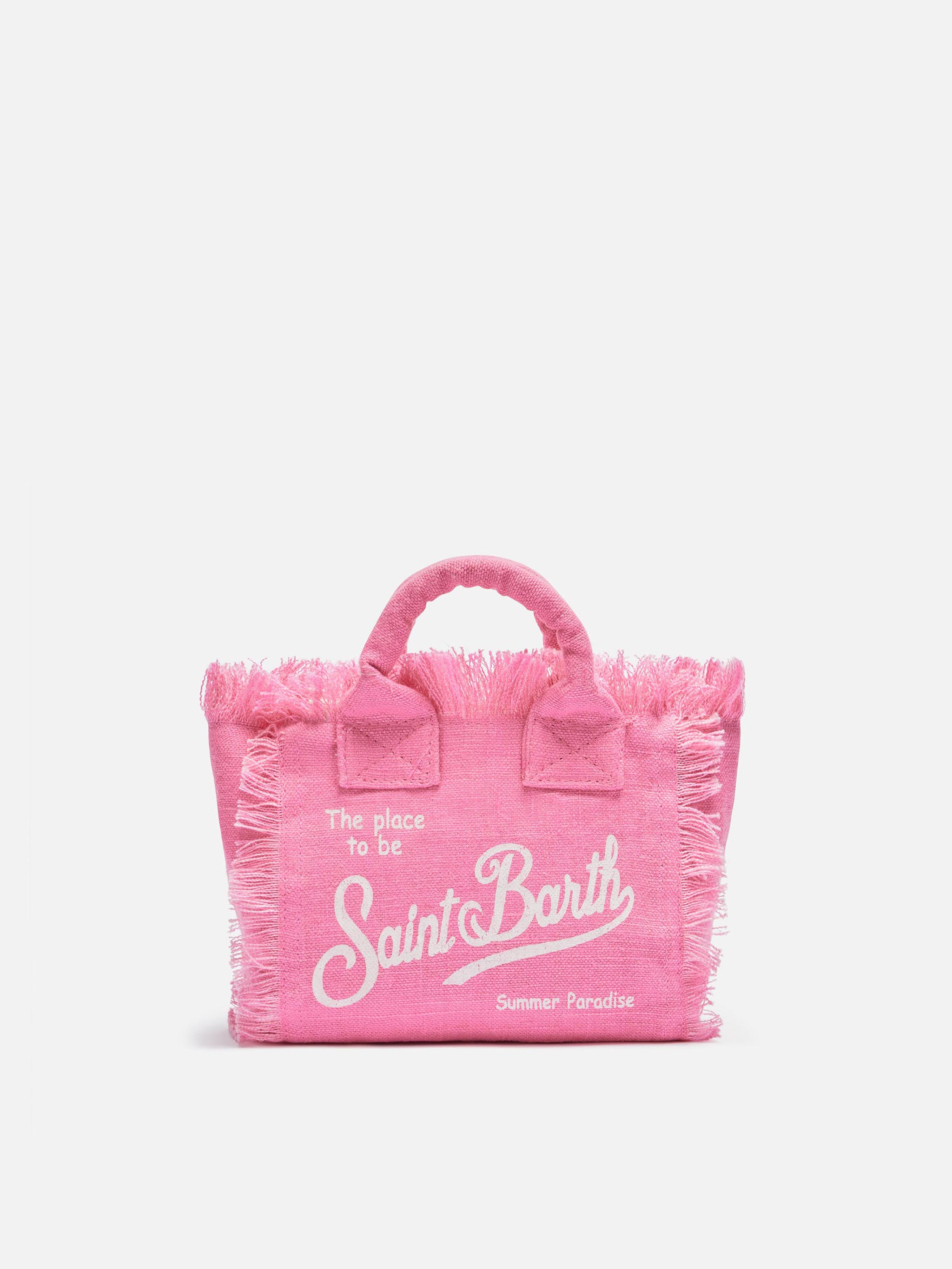 トートバッグ MC2 SAINT BARTH Women Bags VANITY MINI 00211ETARTAN 1021 EMB Mini Vanity Linen bag with striped print – MC2 Saint Barth
