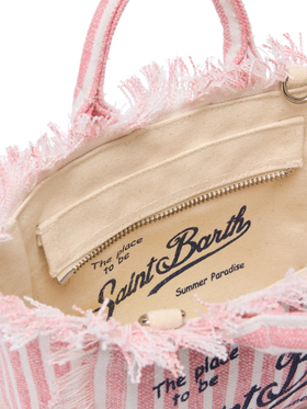 Mini Vanity Linen bag  with striped print