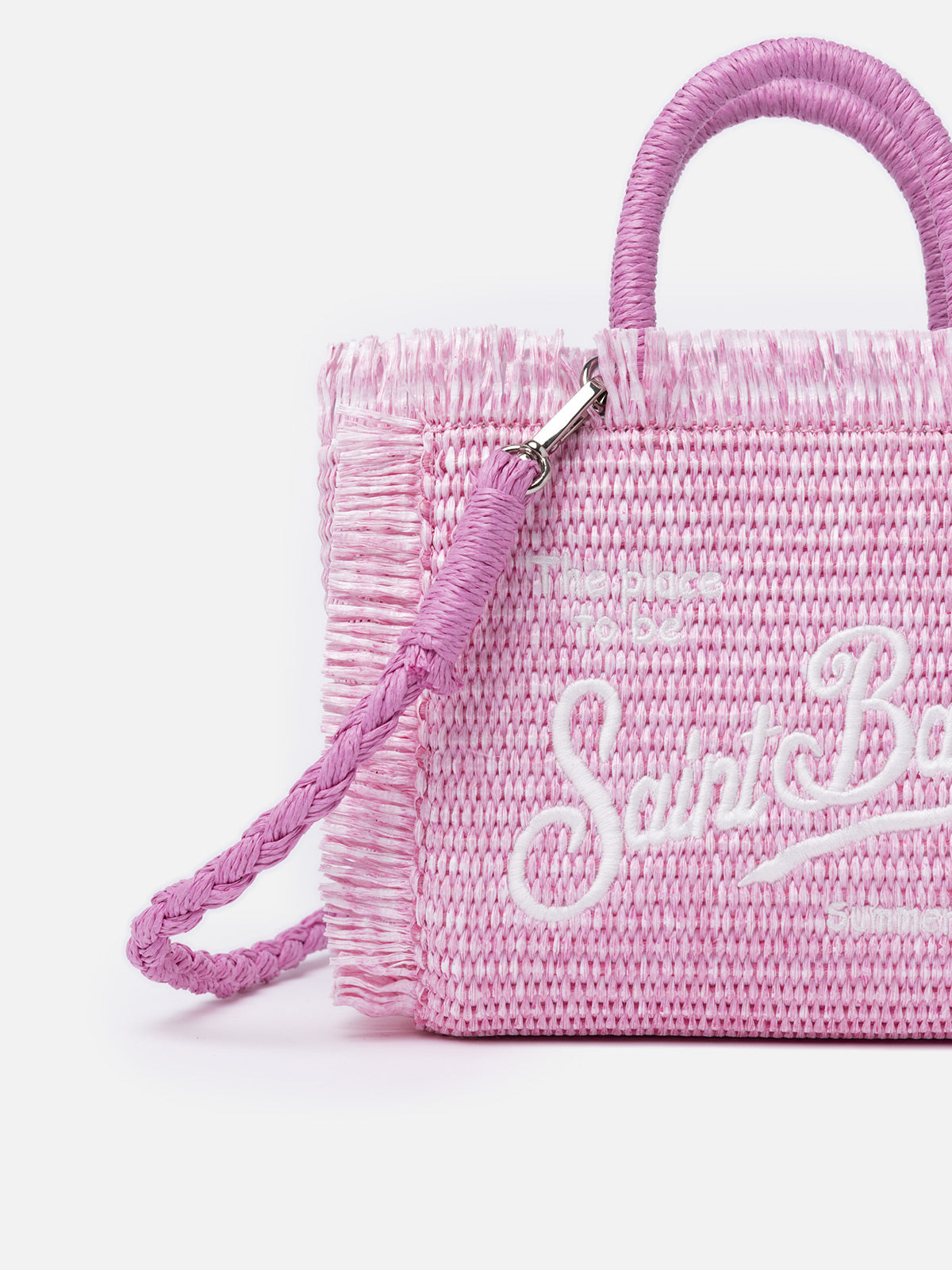 Pink Mini Vanity Straw bag