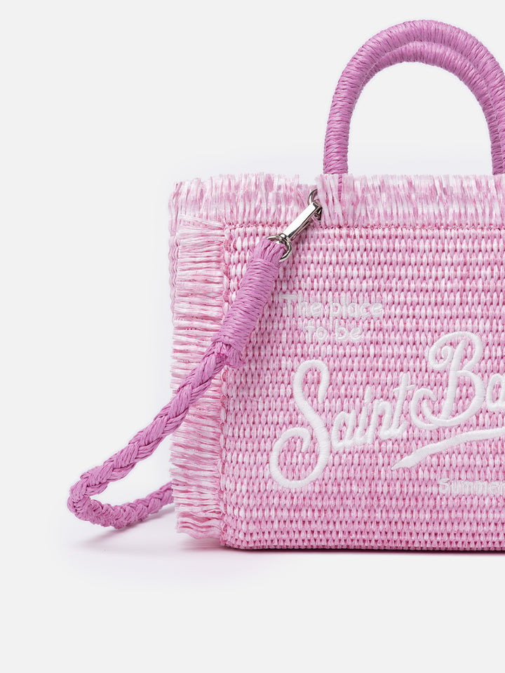 Pink Mini Vanity Straw bag