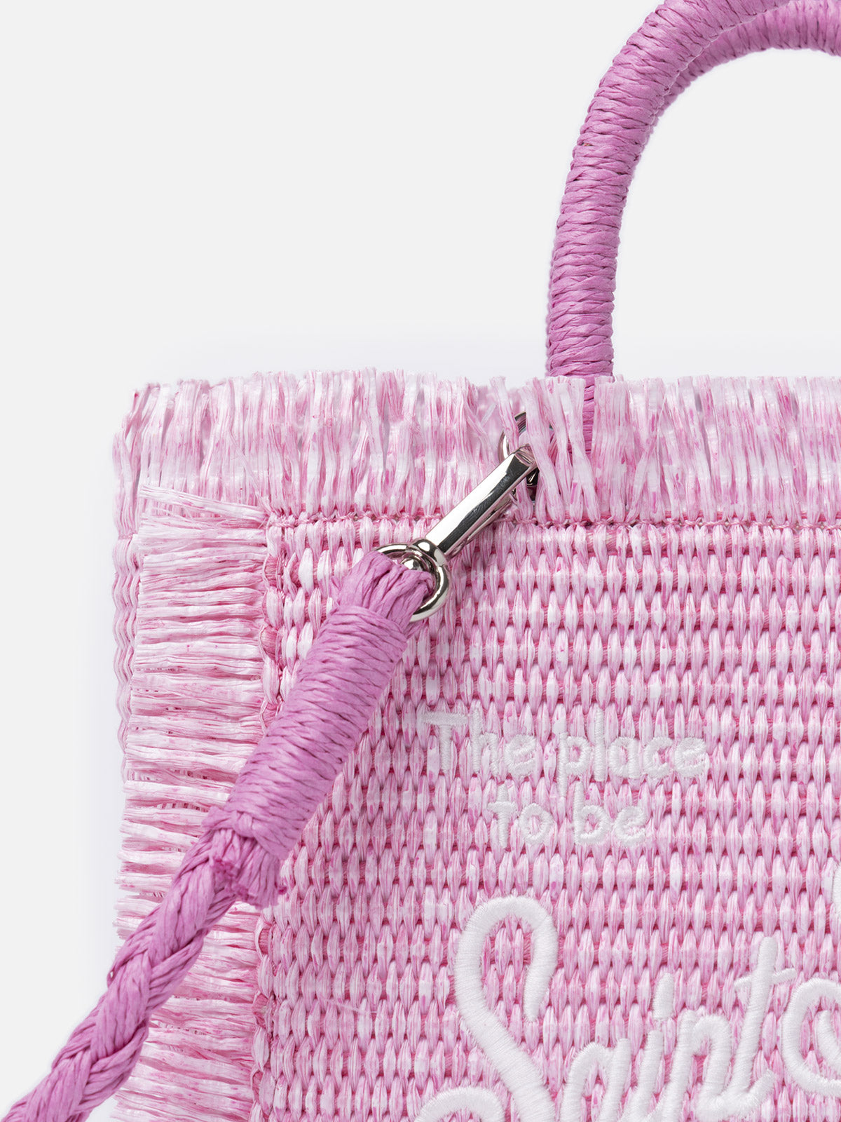 Pink Mini Vanity Straw bag