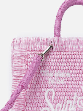 Pink Mini Vanity Straw bag