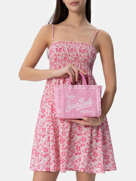 Pink Mini Vanity Straw bag