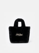 Mini Vanity black furry soft handbag