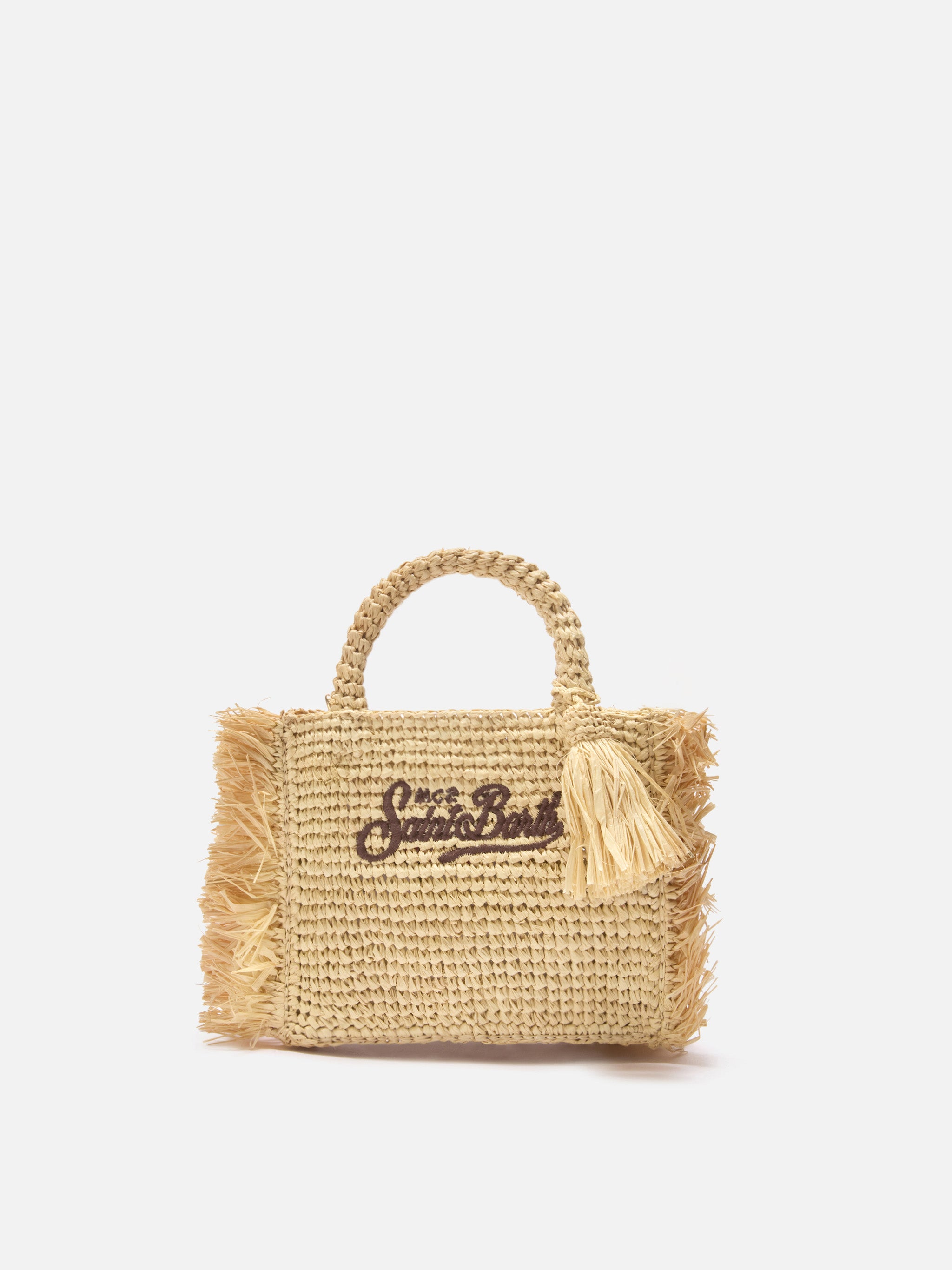 Vanity mini raffia bag with side fringes – MC2 Saint Barth