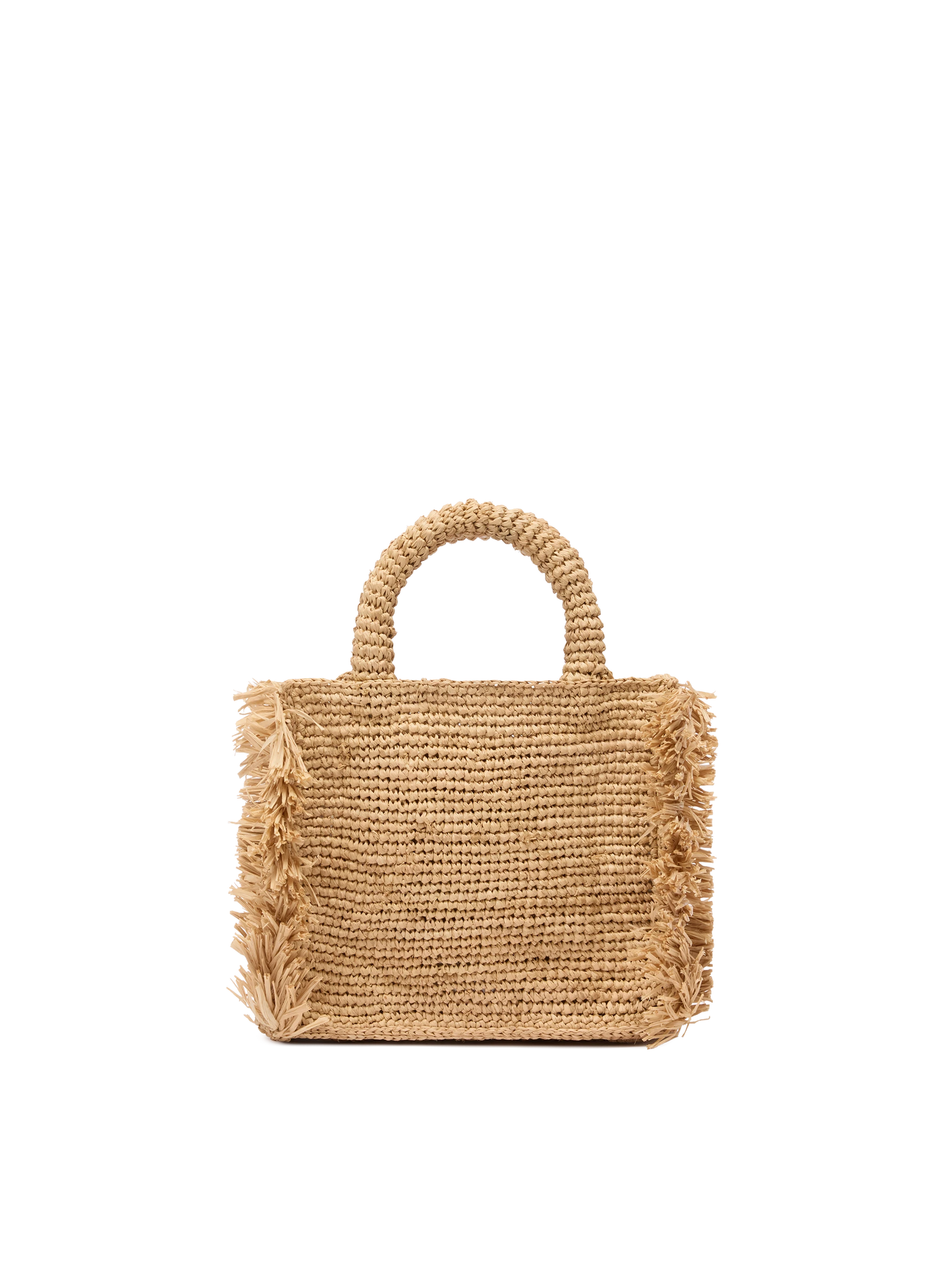 Mini Vanity Raffia Fringes bag with Saint Barth embroidery