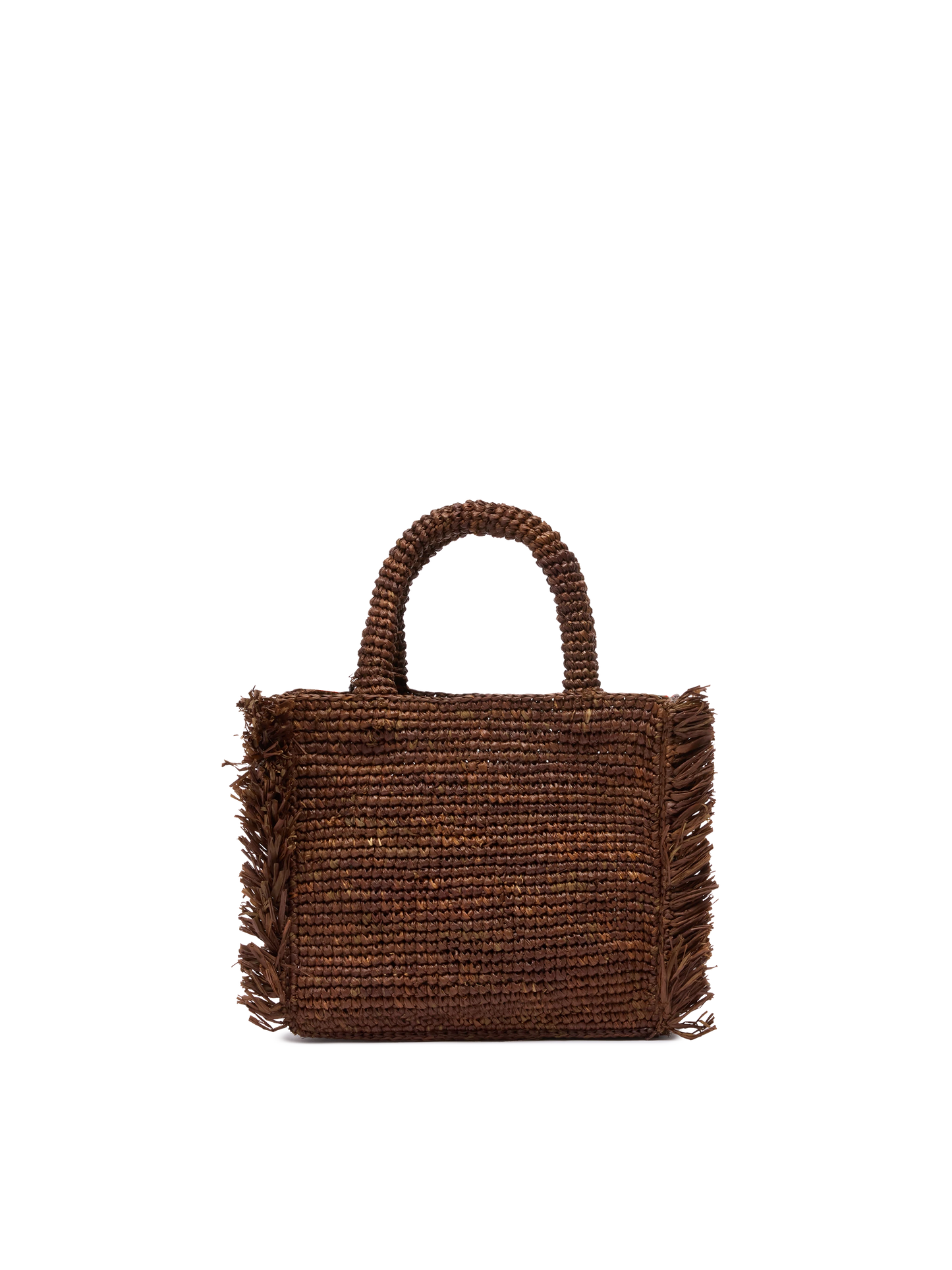 Mini Vanity Raffia Fringes bag with Saint Barth embroidery