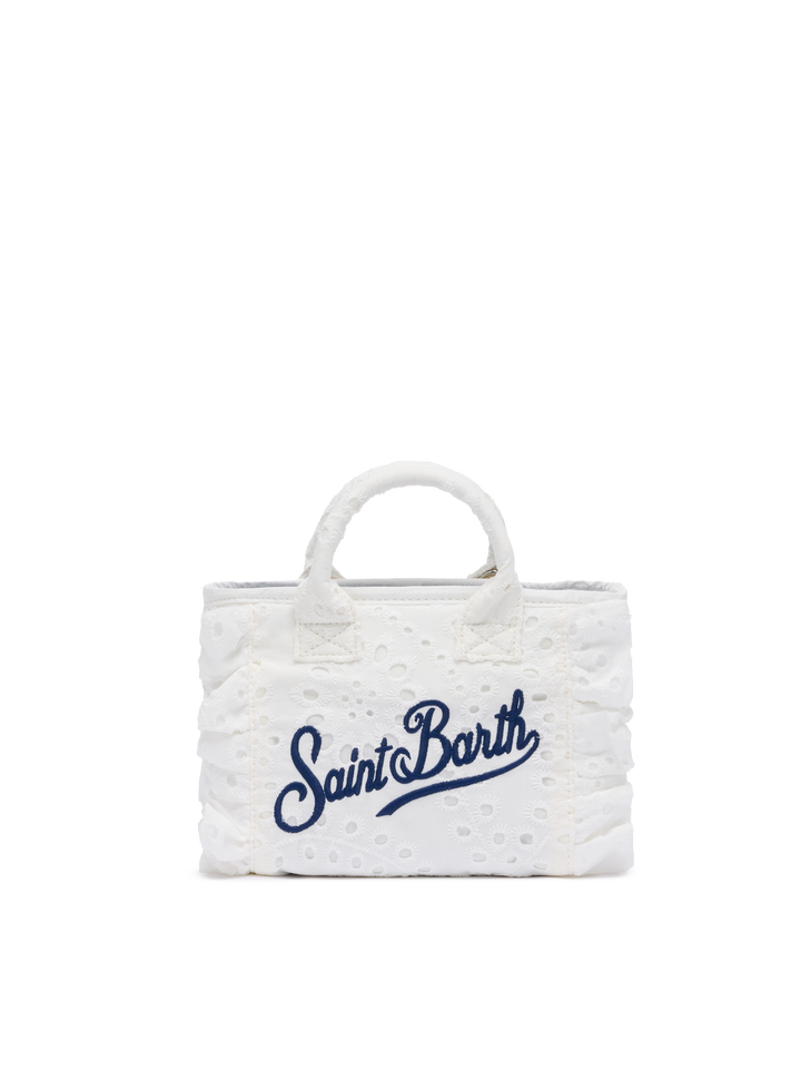 White Sangallo lace Mini Vanity Volant bag - MC2 Saint Barth