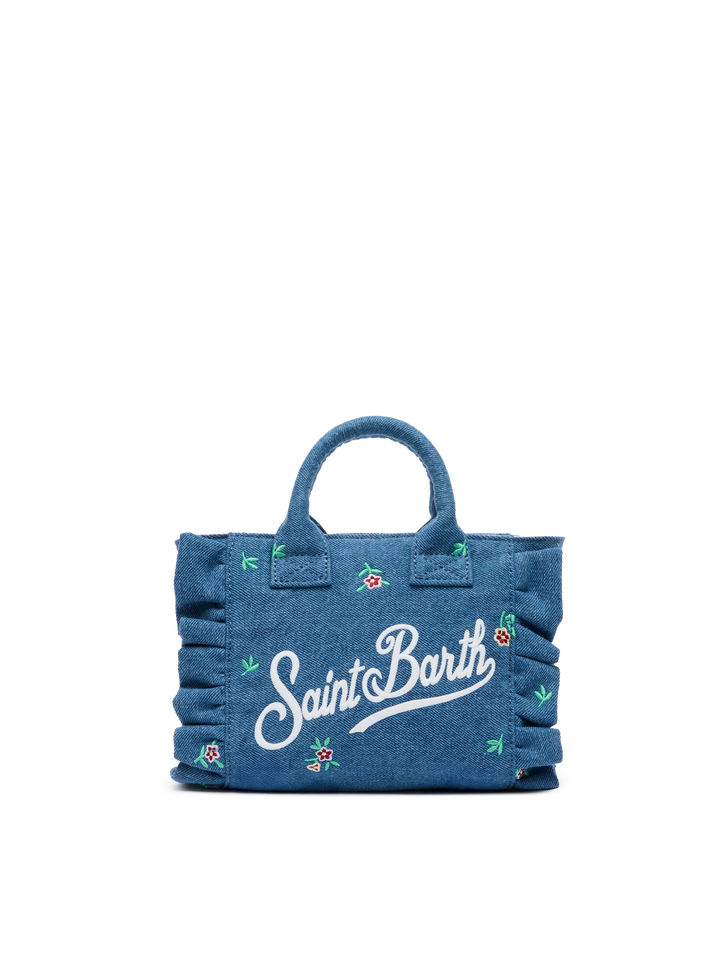 Mini Vanity Volant bag with Saint Barth logo and flower embroidery - MC2 Saint Barth