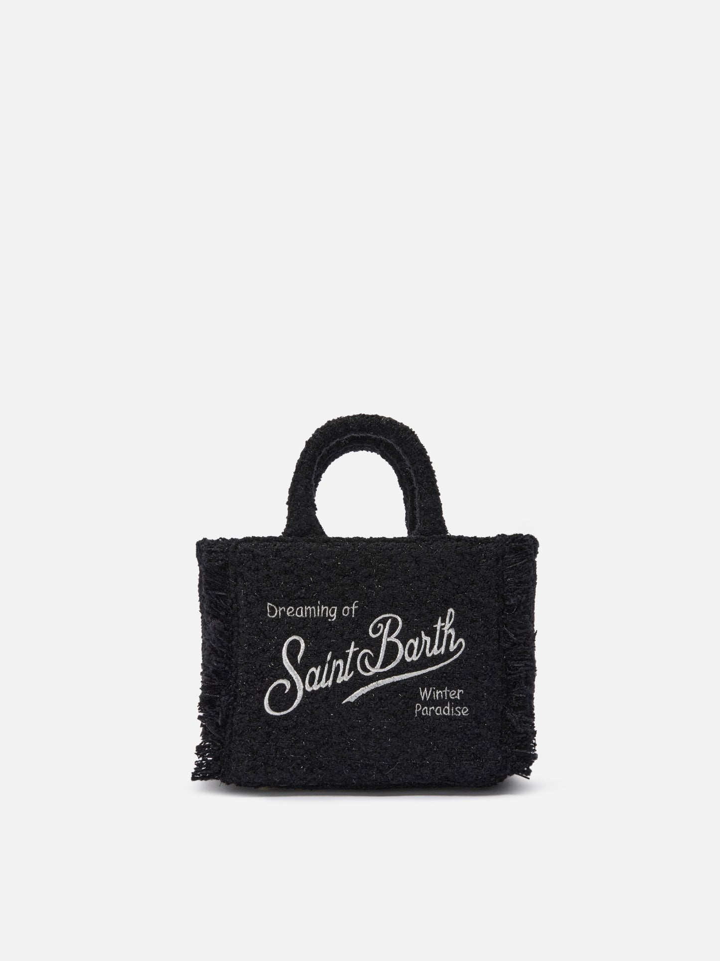 Vanity Mini Tweed Handtasche in Schwarz