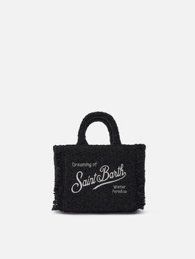 Vanity Mini Tweed Handtasche in Schwarz