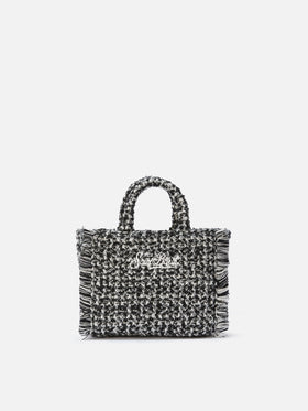 Vanity Mini Tweed Handbag in black and white