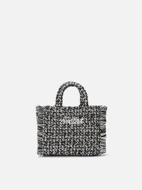 Vanity Mini Tweed Handbag in black and white