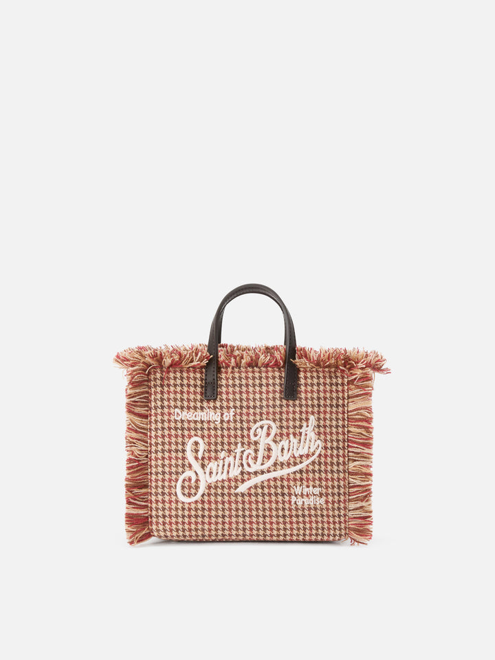 Mini Vanity bag in wool blend with houndstooth pattern