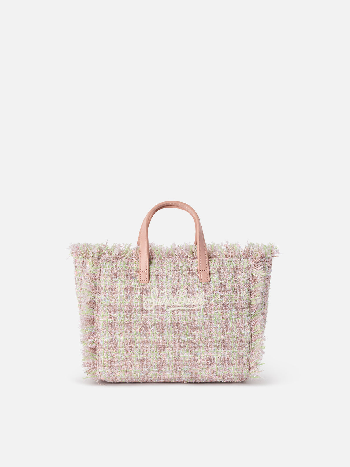 Mini Vanity bag rosa en tweed con hilo de lúrex 