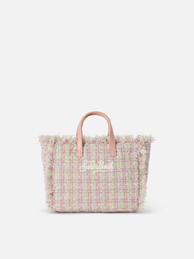 Mini Vanity bag rosa en tweed con hilo de lúrex 