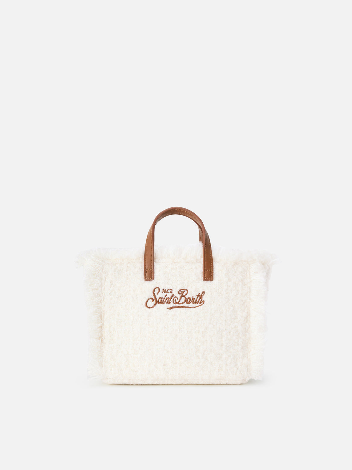 Mini sac Vanity Off white en tweed avec broderie logo 