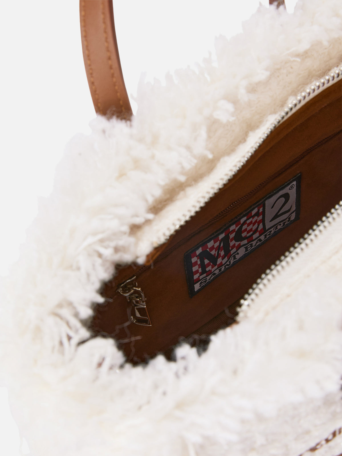 Mini sac Vanity Off white en tweed avec broderie logo 