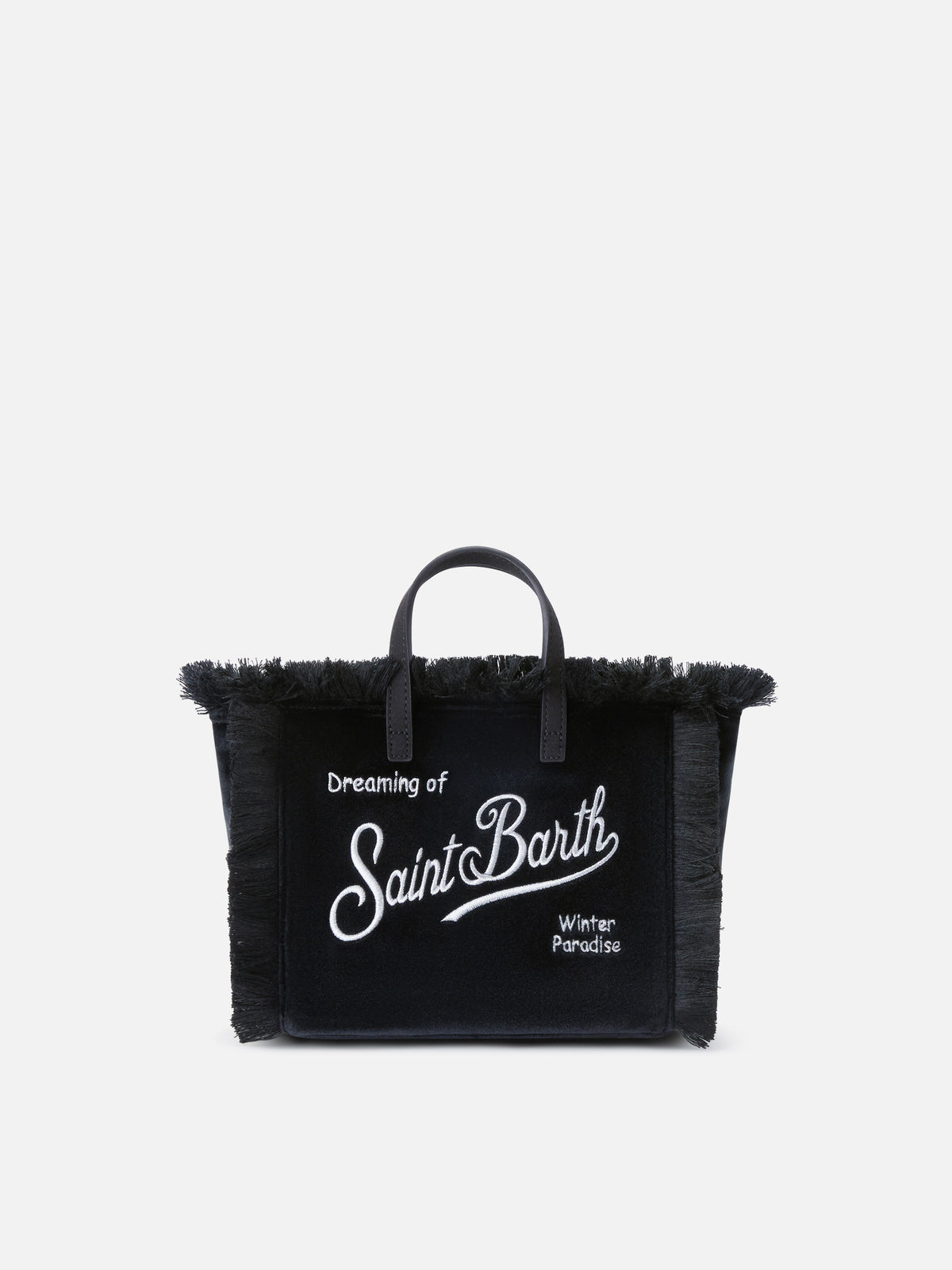 Mini sac Vanity noir en velours avec logo brodé 