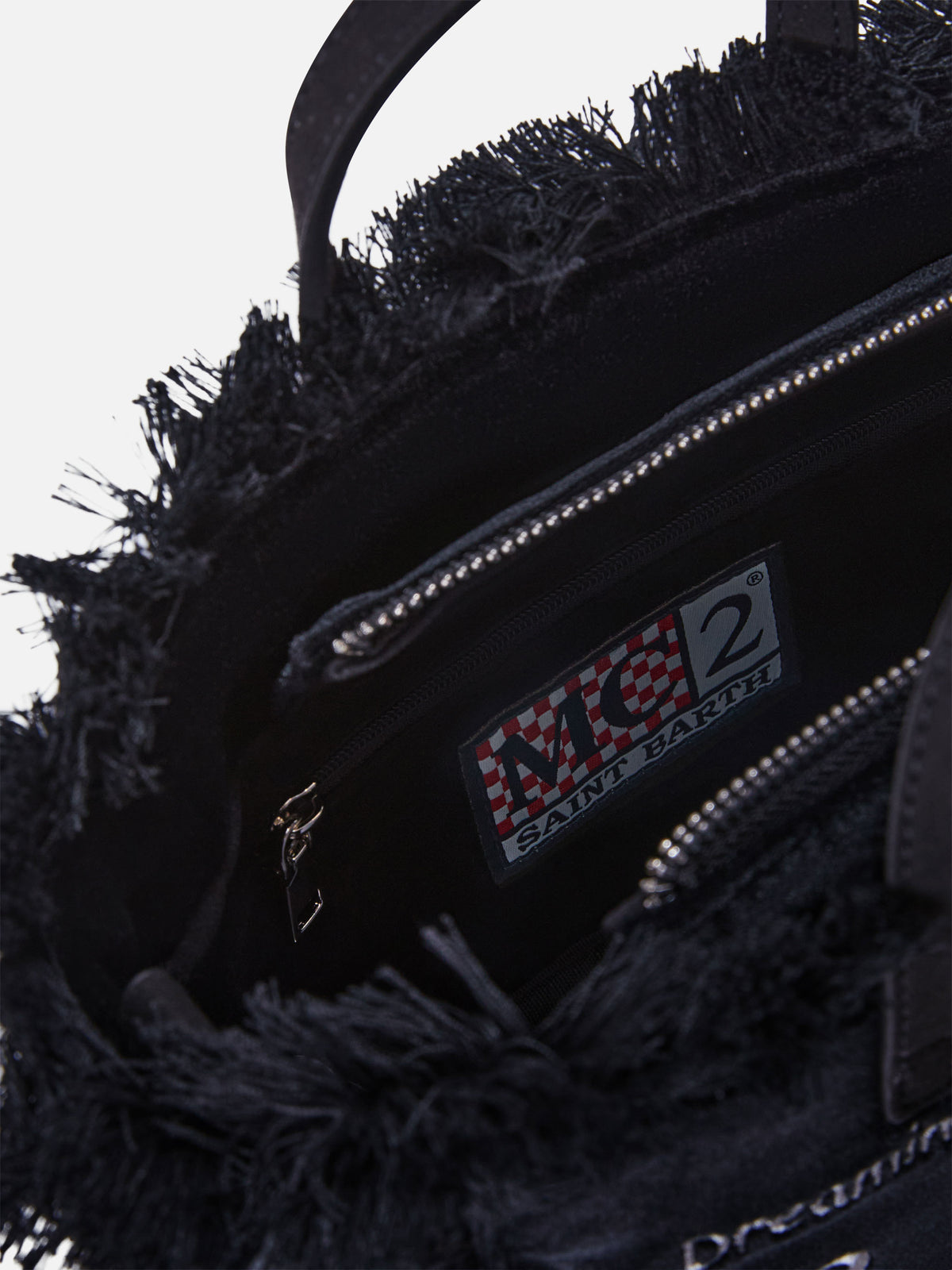 Mini sac Vanity noir en velours avec logo brodé 