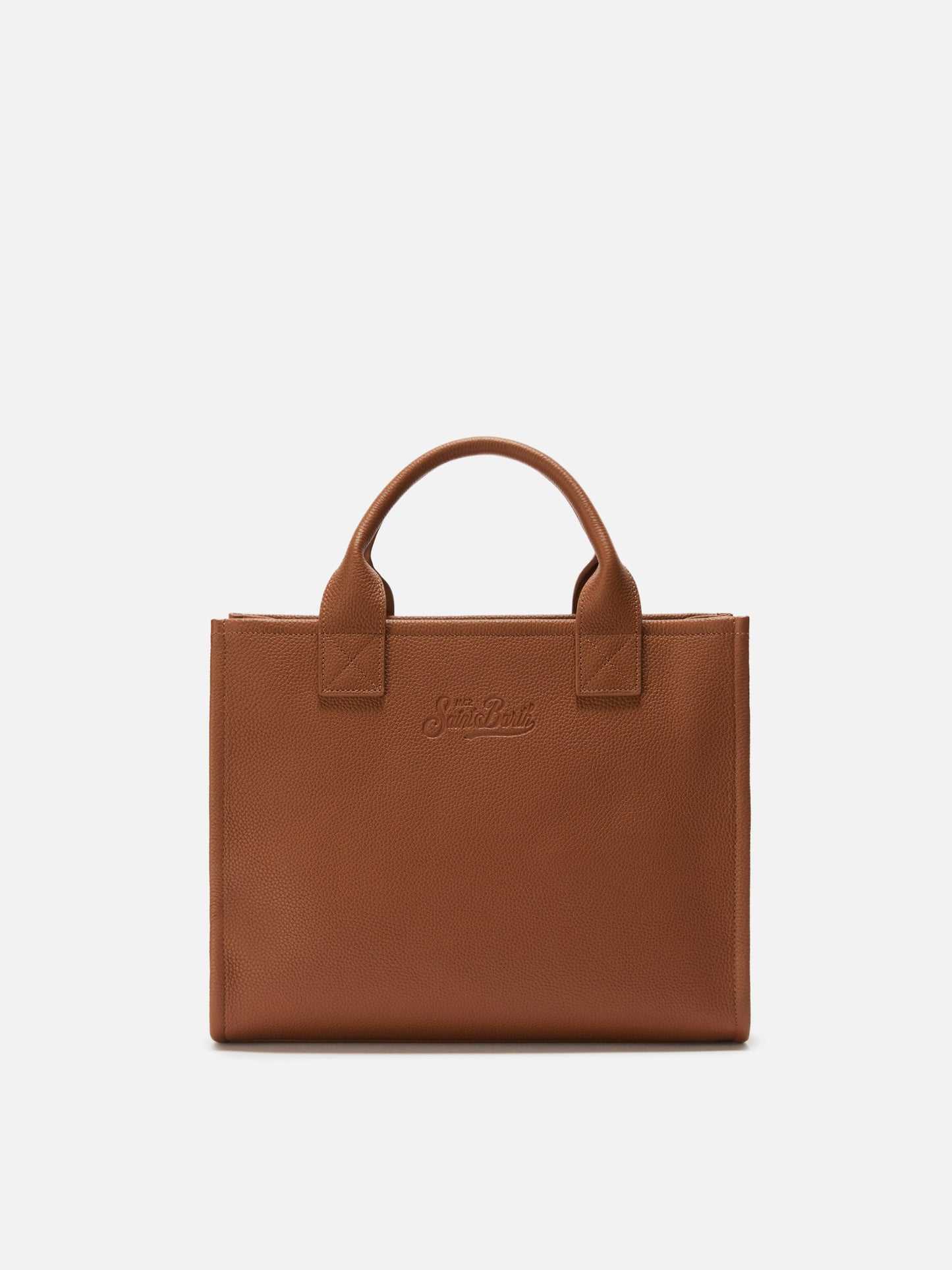 Borsa a spalla Vanity Bag Large in pelle martellata cammello