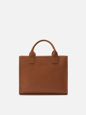 Borsa a spalla Vanity Bag Large in pelle martellata cammello