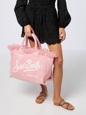 Pink cotton canvas Vanity tote bag - MC2 Saint Barth