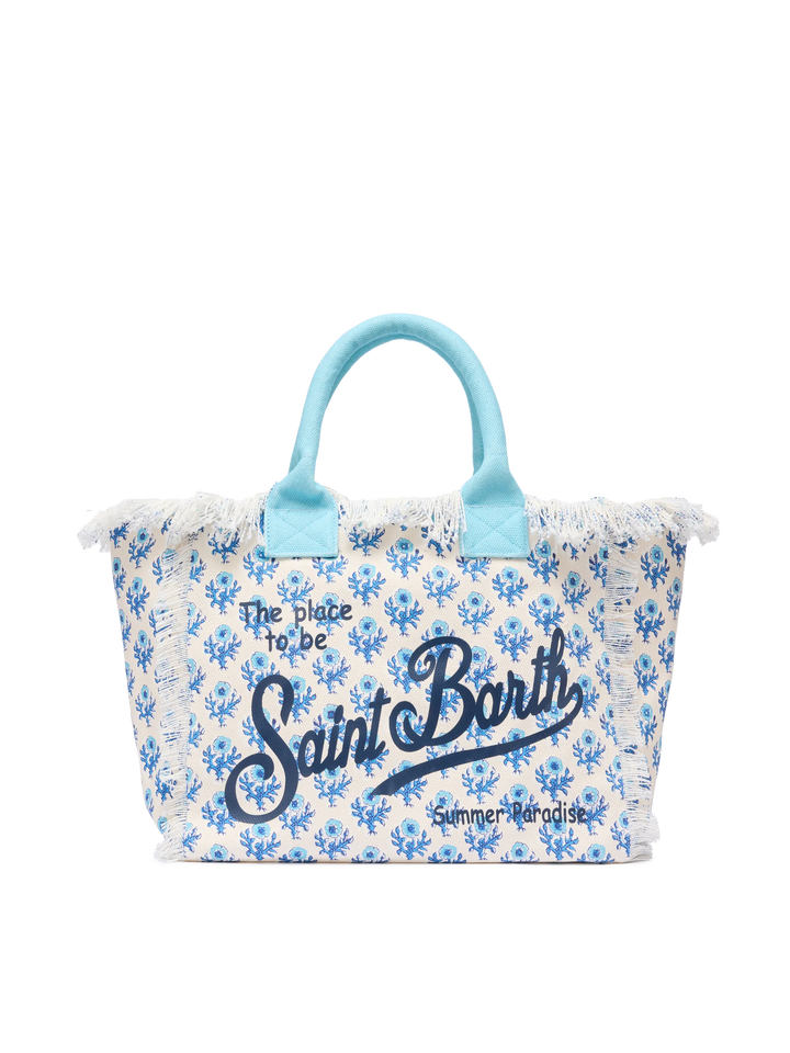 Borsa a spalla Vanity in canvas di cotone con stampa floreale