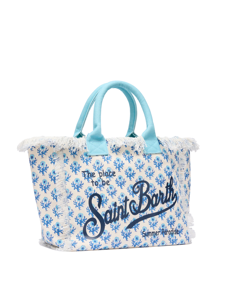 Borsa a spalla Vanity in canvas di cotone con stampa floreale
