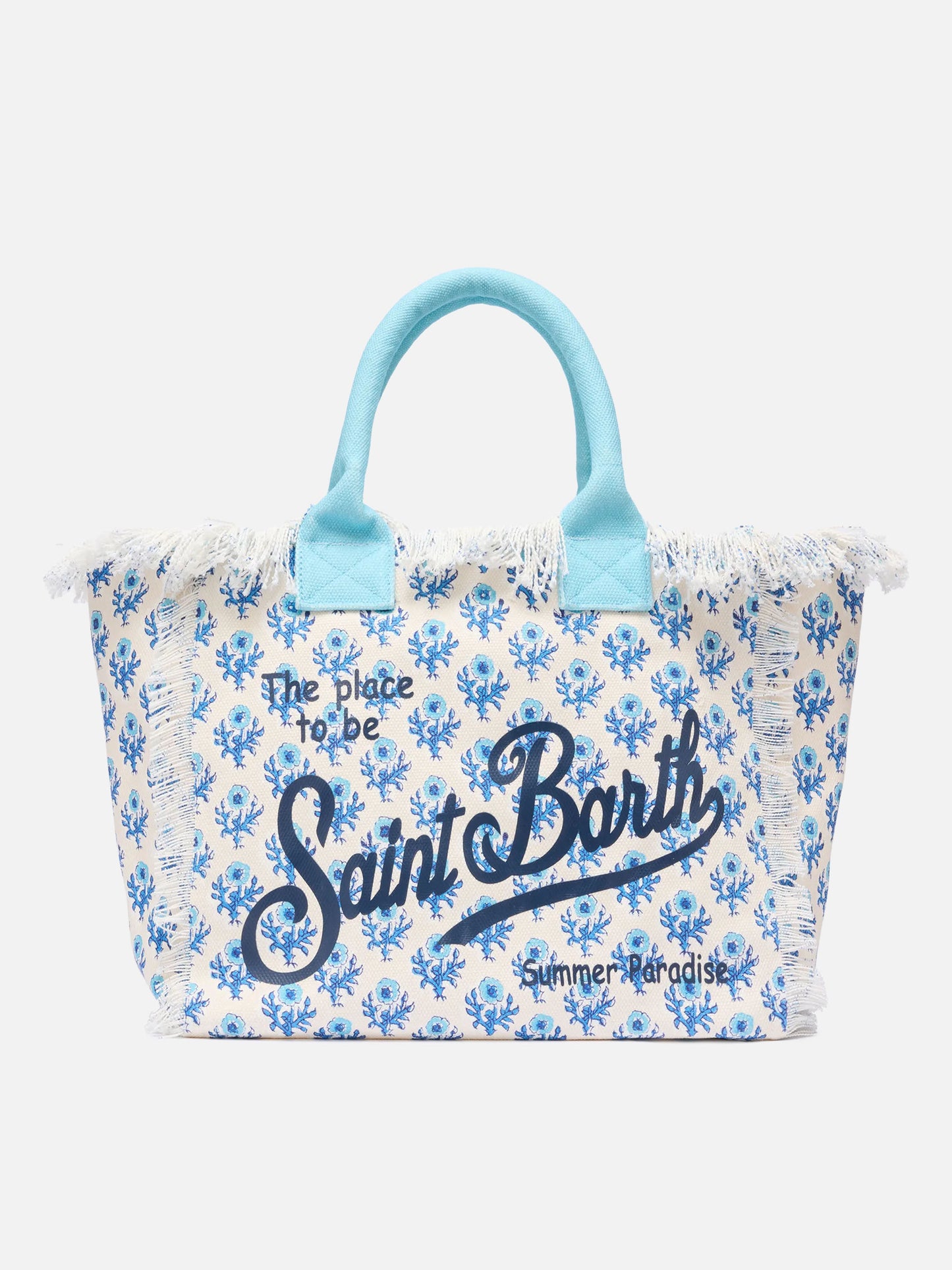 Cotton canvas Vanity tote bag with flower print
