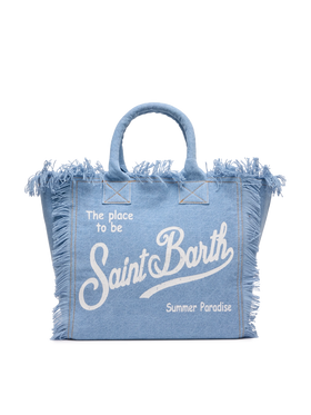 Light denim fabric Vanity tote bag - MC2 Saint Barth