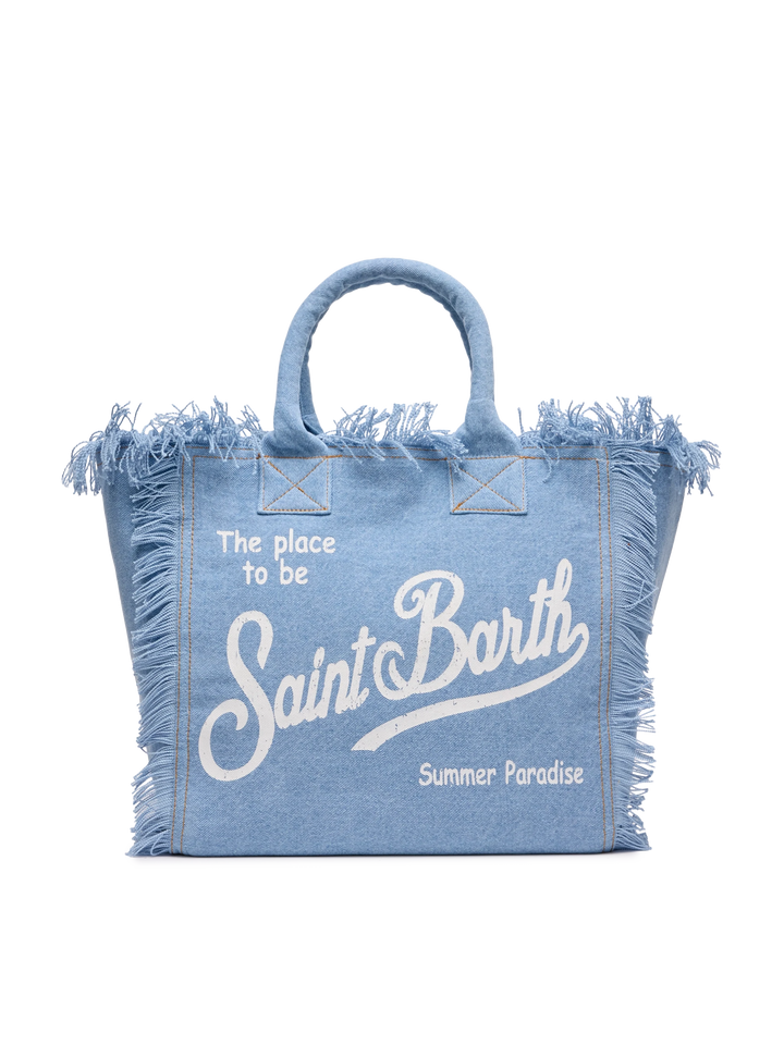 Light denim fabric Vanity tote bag - MC2 Saint Barth