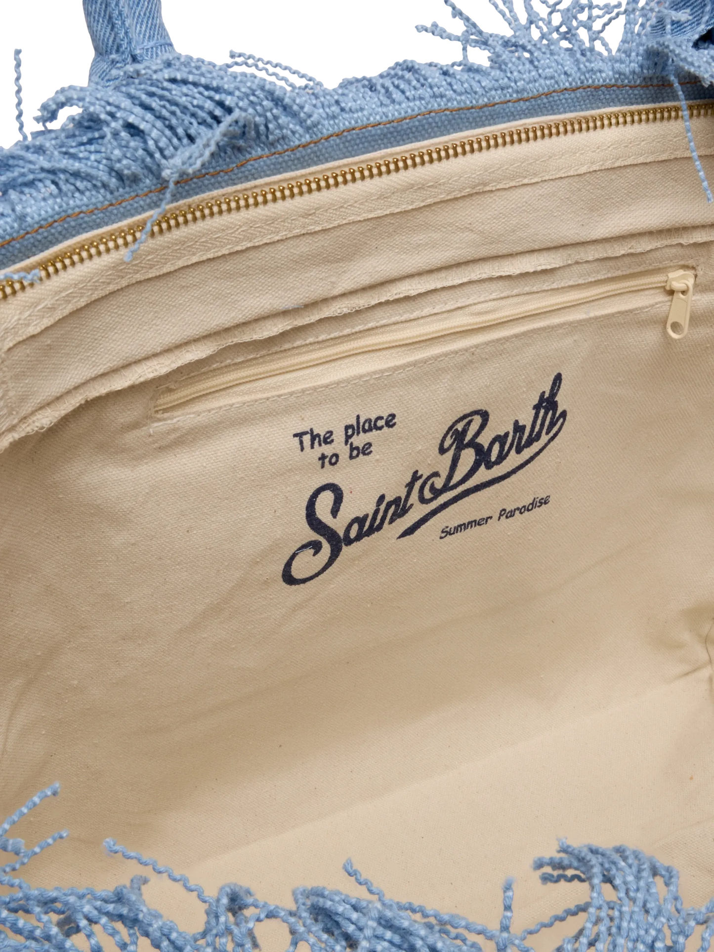 Light denim fabric Vanity tote bag - MC2 Saint Barth