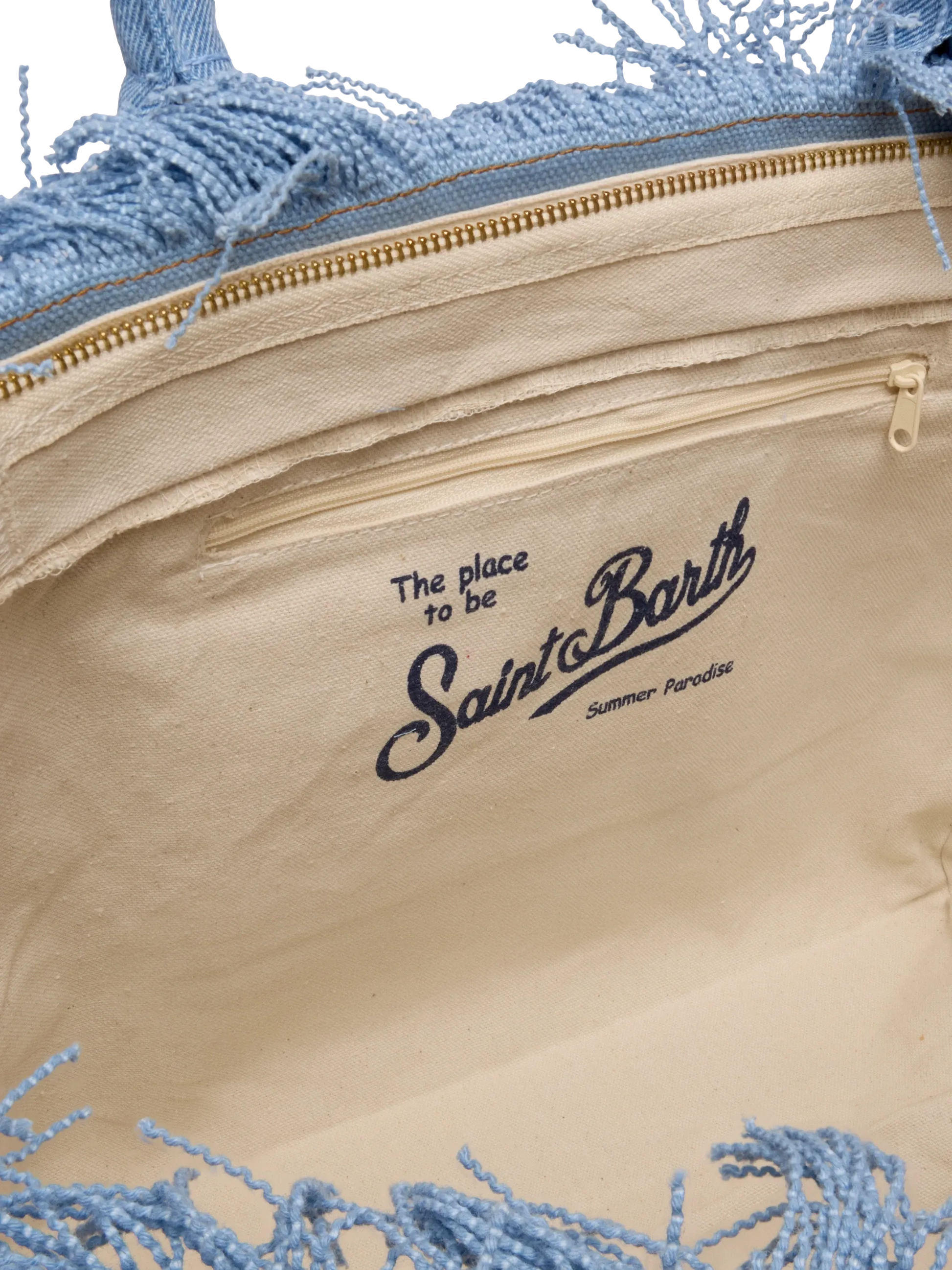 Light denim fabric Vanity tote bag - MC2 Saint Barth
