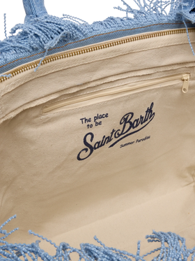 Light denim fabric Vanity tote bag - MC2 Saint Barth