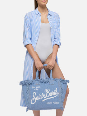 Vanity-Einkaufstasche aus leichtem Denim-Stoff