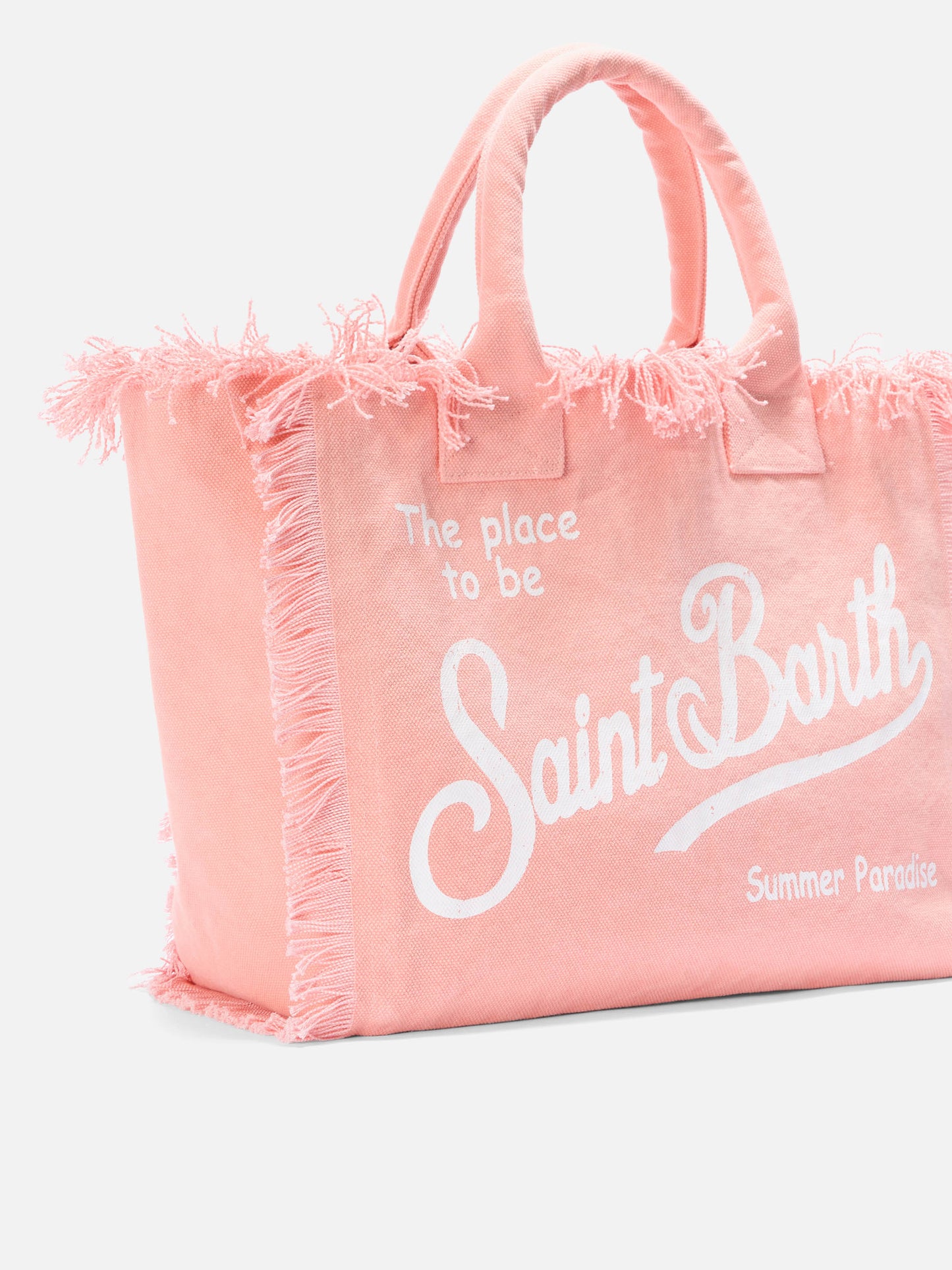 Orange canvas Vanity regular bag with fringes