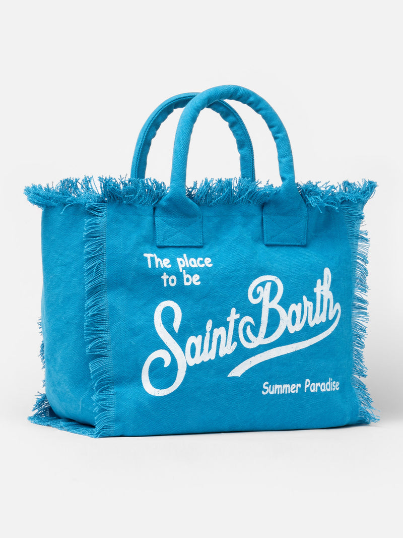 Hellblaue Colette-Tasche aus Baumwollcanvas